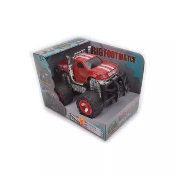 Внедорожник со спортивными полосами в коробке инерционный; серебро/красный 6143Е