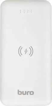Внешний аккумулятор Buro BPW10E 10000mAh 2A 2xUSB беспроводная зарядка белый (BPW10E10PWT)