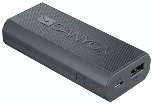 Внешний аккумулятор Canyon Power Bank 4400mAh Dark Grey CNE-CPBF44DG / H2CNECPBF44DG