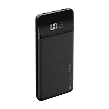 Внешний аккумулятор Deppa NRG Turbo Qi LCD 10000 mAh QC 3.0 PD 18W Qi 10W черный