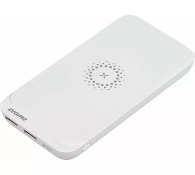 Внешний аккумулятор Digma DGPQ10E 10000mAh 3A QC PD 20W 2xUSB беспроводная зарядка белый (DGPQ10E20PWT)
