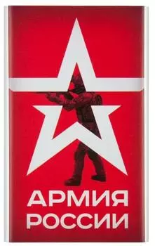 Внешний аккумулятор Red Line J01 (4000 mAh), металл, серебряный, Армия России дизайн №19