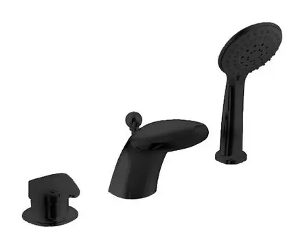 Встраиваемый смеситель Bravat COBRA BLACK на 3 отверстия, черный F5140197BM-1-RUS