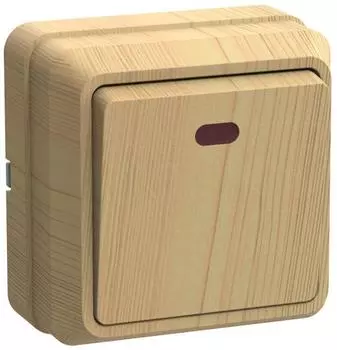 Выключатель 1-кл. ОП Октава 10А IP20 ВС20-1-1-ОС с индикацией сосна ИЭК EVO11-K03-10-DC