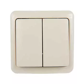 Выключатель 2-кл. 1п ОП Viola 10А IP20 крем. LEZARD 751-0300-101