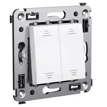 Выключатель 2-кл. 2мод. СП Avanti Белое облако 16А IP20 бел. DKC 4400104