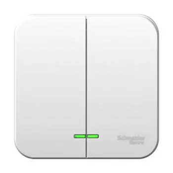 Выключатель 2-кл. ОП Blanca 10А IP20 (сх. 5) 250В с подсветкой с изолир. пластиной бел. SchE BLNVA105111