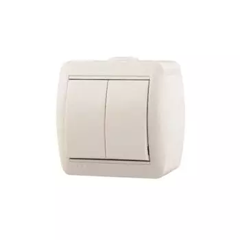 Выключатель 2-кл. ОП Ната 10А IP20 бел. LEZARD 710-0200-101