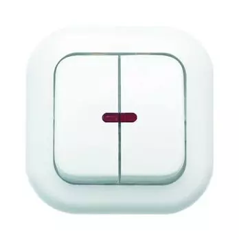 Выключатель 2-кл. СП Валентина 10А IP20 С56-175 с индикацией бел. Кунцево 7649