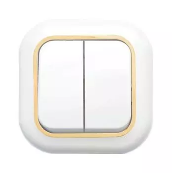 Выключатель 2-кл. СП Валентина 6А IP20 С56-034 бел./зол. Кунцево 7648