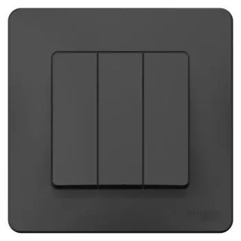 Выключатель 3-кл. СП Blanca 10А IP20 (сх. 1+1+1) 250В антрацит SchE BLNVS100506
