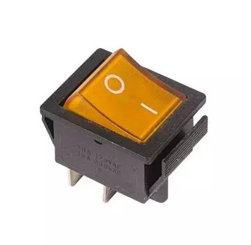 Выключатель клавишный 250В 16А (4с) ON-OFF желт. с подсветкой (RWB-502 SC-767 IRS-201-1) Rexant 36-2333