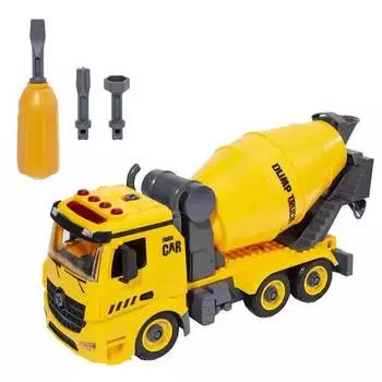 Wincars Разборная инерционная машина Бетономешалка, звук, свет, серия Большая стройка