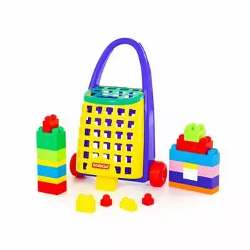 Забавная тележка+конструктор "Великан" (36 деталей) Полесье 44365