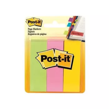 Закладки клейкие POST-IT Professional, бумажные, 22,2 мм, 3 цвета х 100 шт., 671-3