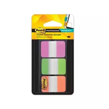 Закладки клейкие POST-IT Professional, пластик, 25 мм, 3 цвета х 22 шт., суперклейкие, 686-PGO-RU