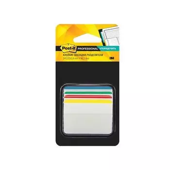 Закладки клейкие POST-IT Professional, пластик, 50 мм, 4 цвета х 6 шт., суперклейкие, со сгибом, 686-A1-RU