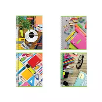 Записная книжка, А6, 140 листов, гребень, клетка, BRAUBERG Мелочи жизни, 115х150 мм, 129853, (16 шт.)