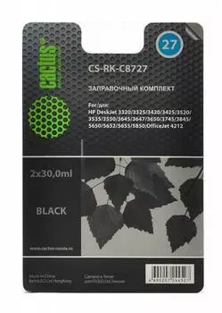 Заправочный набор Cactus CS-RK-C8727 черный60мл для HP DJ 3320/3325/3420/3425/3520/3535/OJ 4212