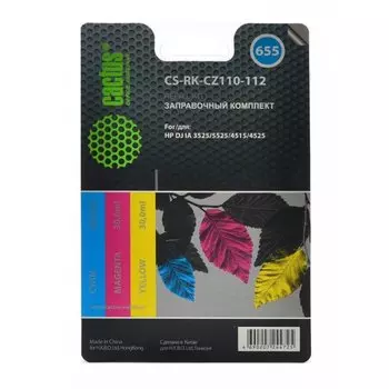 Заправочный набор Cactus CS-RK-CZ110-112 многоцветный 90мл для HP 3525/5525/4515/4525
