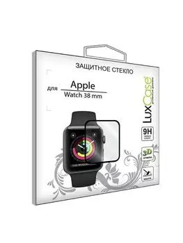 Защитное стекло LuxCase для APPLE Watch 38mm 3D PMMA Black Frame 84125