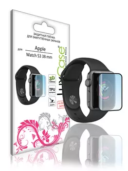 Защитное стекло LuxCase для APPLE Watch Series 3 38mm 3D PMMA Black Frame 84118