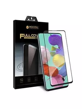 Защитное стекло MOCOLL полноразмерное 2.5D для Samsung A31 Черное (Серия Storm)