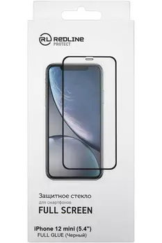 Защитное стекло Red line черный для Apple iPhone 12 mini антиблик. 1шт. (УТ000021878)