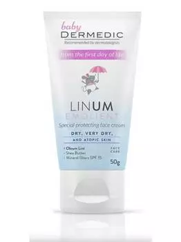 Защитный крем Dermedic Emolient Linum Baby SPF 15 для детей с первых дней жизни 50 г