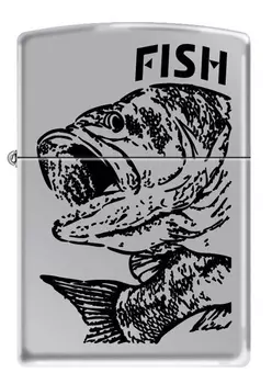 Зажигалка Zippo Чёрный окунь (250 FISH - BIG MOUTH)