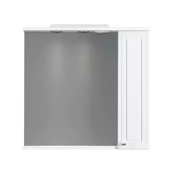 Зеркало, частично зеркальный шкаф, правый, 75 см RedBlu by Damixa Palace One M41MPR0751WG, с подсветкой, цвет: белый, глян