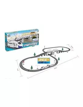 Железная дорога на бат.Power worLd, длина трассы 366см состав, разводной мост 2184