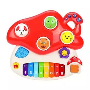 Жирафики Муз. игрушка Грибок со светом