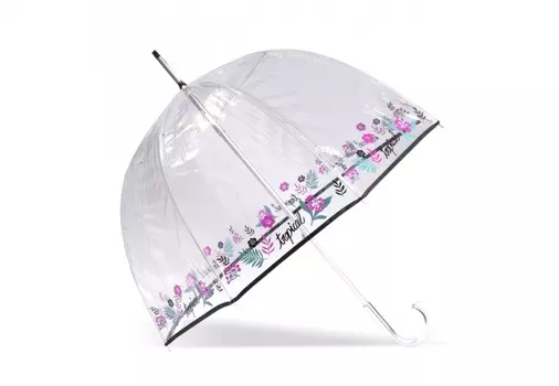 Зонт трость Isotoner Прозрачный/Тропики IS 09496