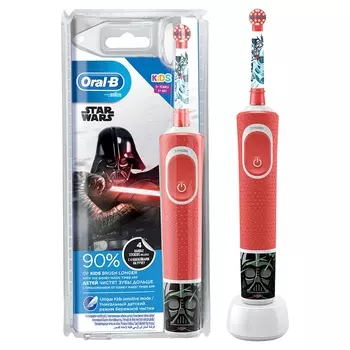 Зубная щетка электрическая Oral-B Kids Starwars красный/белый