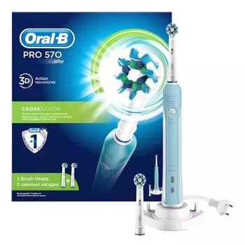 Зубная щетка электрическая Oral-B Pro 570 Cross Action голубой