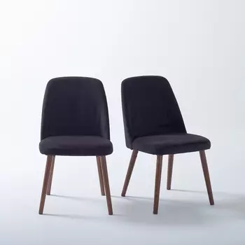 2 стула из велюра и орехового дерева, WATFORD