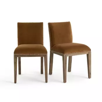 Комплект из стульев из велюра LA REDOUTE INTERIEURS