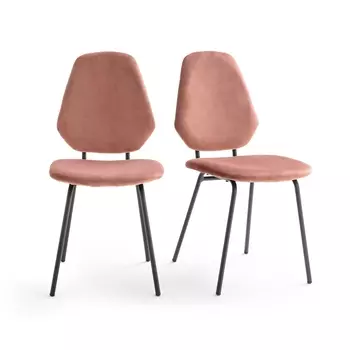 2 стула в винтажном стиле из велюра DIAMOND