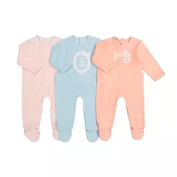 3 пижам из велюра, 0 мес-3 лет