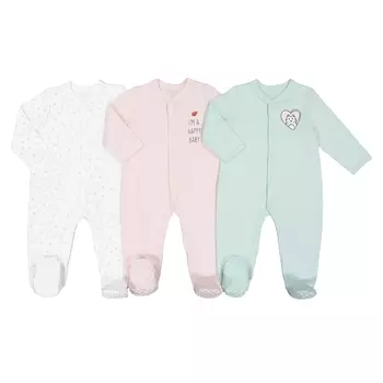 3 пижамы 100% хлопок, 0 мес. - 2 года