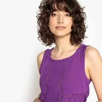 Блузка без рукавов с неполным переплетением нитей