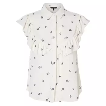 Блузка без рукавов с рисунком и воланами