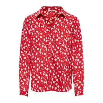 Блузка с цветочным рисунком и длинными рукавами