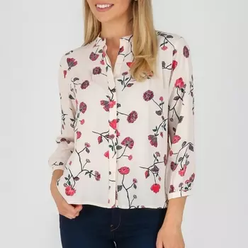 Блузка с цветочным рисунком и длинными рукавами
