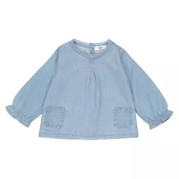 Блузка с длинными рукавами из джинсовой ткани, 1 мес. - 3 года