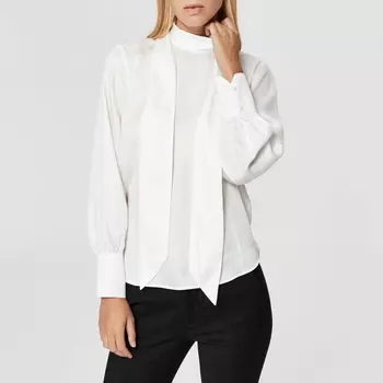 Блузка с круглым вырезом и принтом