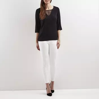 Блузка с круглым вырезом и рукавами 3/4