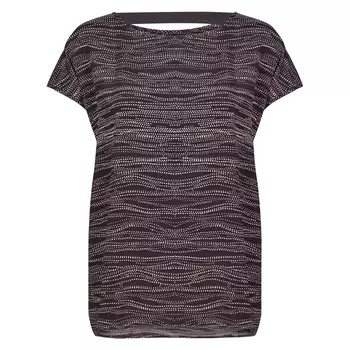 Блузка с рисунком, короткие рукава, вырез сзади