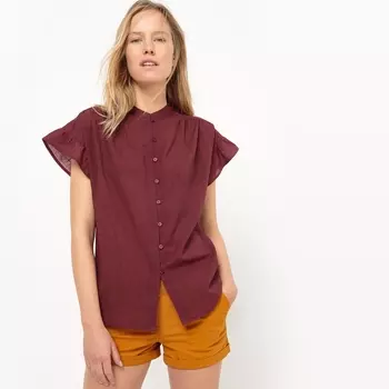 Блузка с воланами, прямой покрой